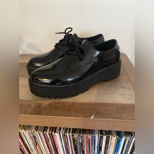 Steve Madden Boss black flats, Brothel Creeper, size 10